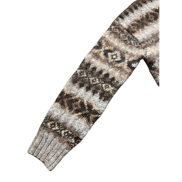 Vtg Lauren Ralph Lauren FairIsle Nordic Full Zip Llama Wool Sweater Cardigan S - Picture 8 of 12